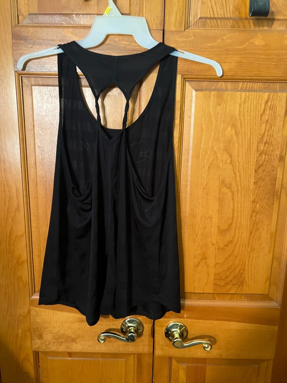 Puma Black Mesh-Panel Athletic Racerback Tank - Picture 3 of 4